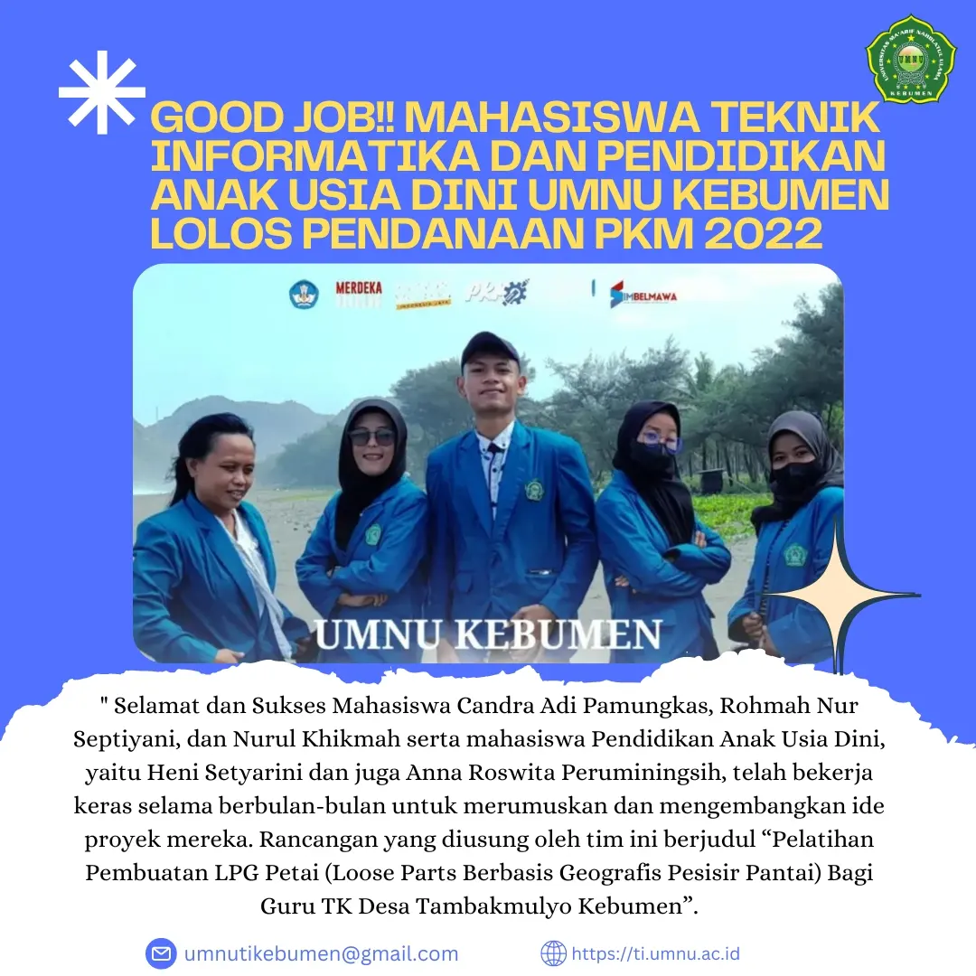 Gagasan Mahasiswa UMNU Kebumen Tembus Pendanaan PKM 2022, Usung Pelatihan LPG Petai untuk Guru TK