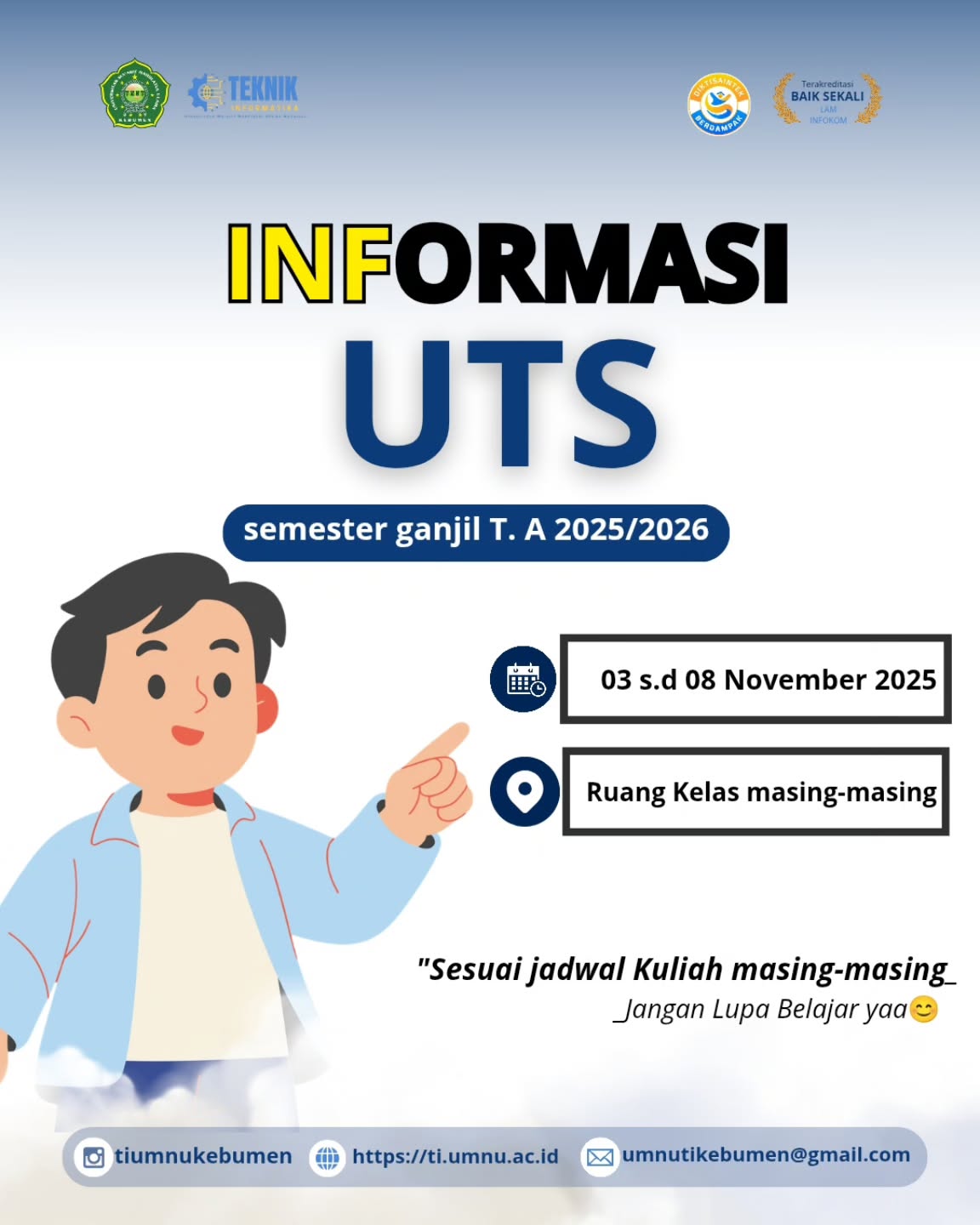 Persiapkan Diri Raih Hasil Terbaik, UMNU Kebumen Jadwalkan UTS pada 3–8 November 2025