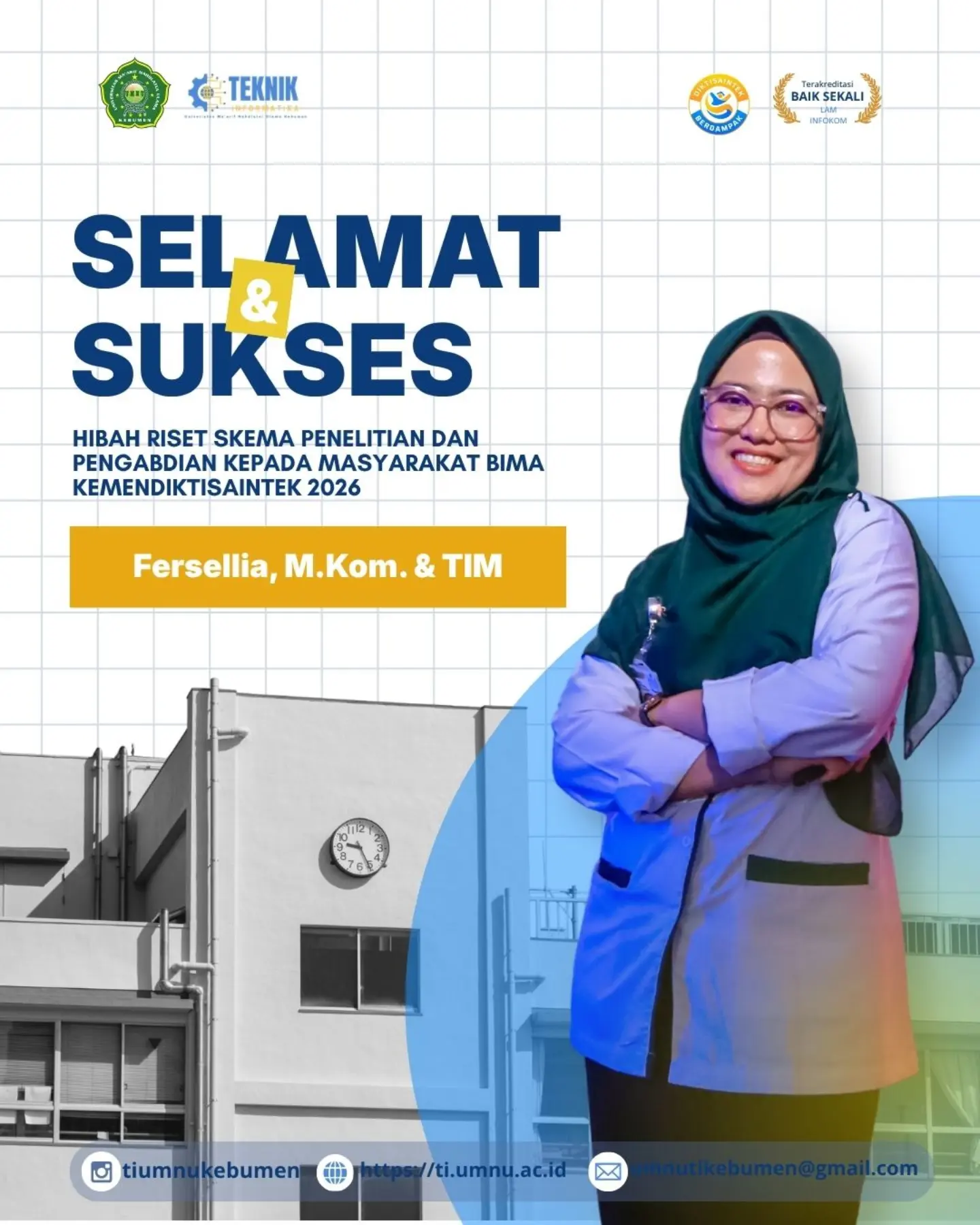 Torehkan Prestasi Nasional, Dosen Teknik Informatika UMNU Kebumen Raih Hibah Riset BIMA 2026